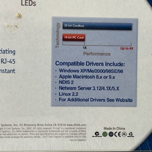 New D-Link CardBus Adapter 10/100 Fast Ethernet PC Card DFE-690TXD 32 Bit - Picture 5 of 7